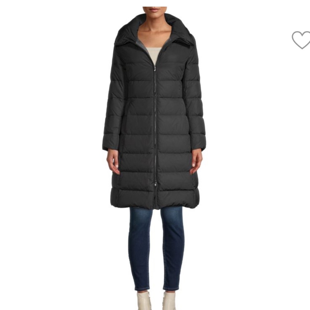 Armani Collezioni Black Puffer Jacket High Collar Insulated